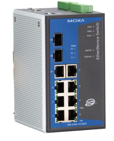 EDS-510A-1GT2SFP-T - Moxa tīkla slēdzis