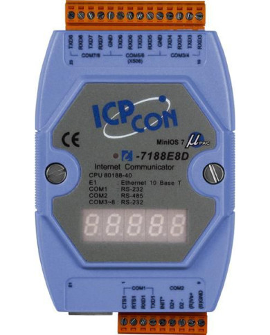 ICP CON, 7xRS232+1xRS485+DISPL - Moxa