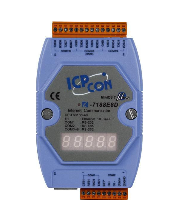ICP CON, 7xRS232+1xRS485+DISPL - Moxa