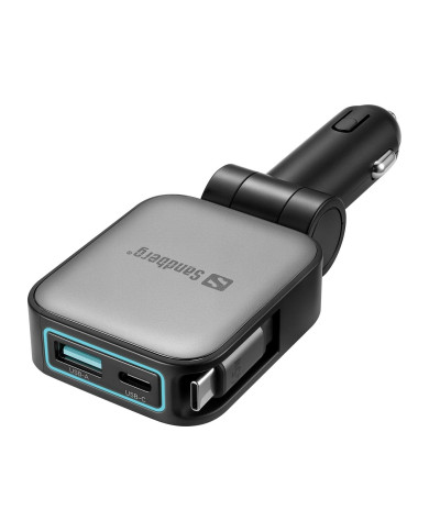 Car Charger 3in1 72W FlexCable - Sandberg automobiļa lādētājs