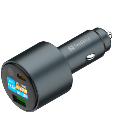 Car Charger 2in1 95W Display - Sandberg