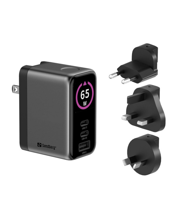 Travel Charger PD65W Display - Sandberg ceļojumu lādētājs