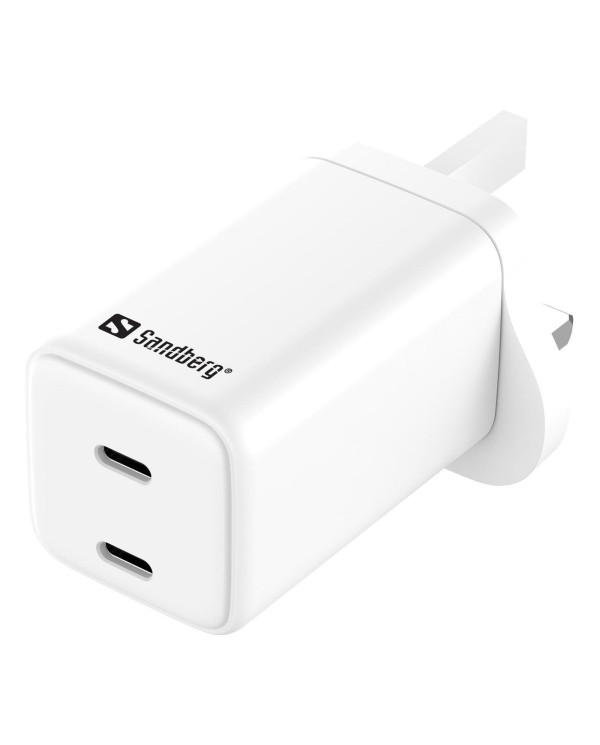 AC Charger Dual USB-C PD65W UK - Sandberg