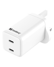 AC Charger Dual USB-C PD65W UK - Sandberg