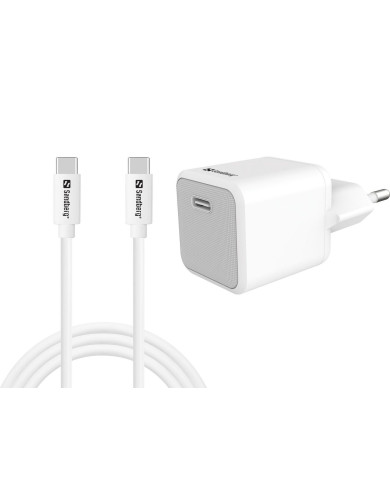 USB-C 20W Charger EU+USB-C to - Sandberg lādētājs