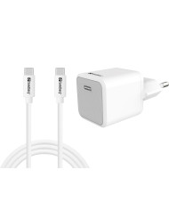 USB-C 20W Charger EU+USB-C to - Sandberg lādētājs