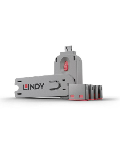 USB Port Blocker 4pcs Pink - Lindy