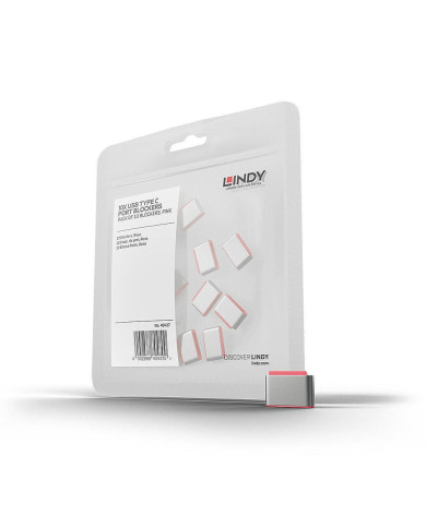 Type C Port Blockers, pink, 10 - Lindy USB-C portu bloķētāji