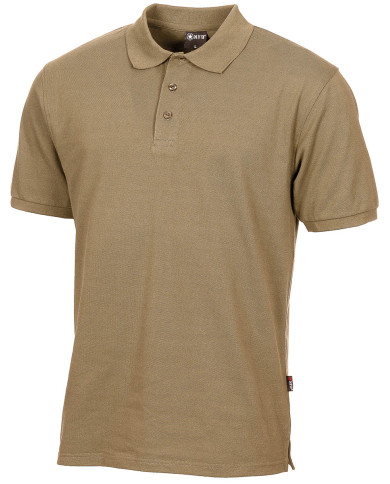Polo Shirt, coyote, button placket - MFH polo krekls