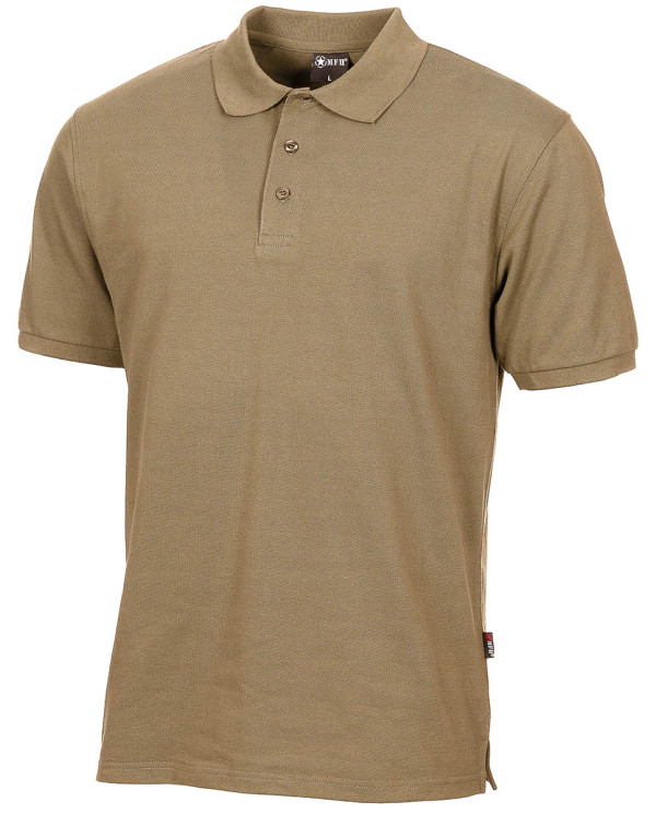 Polo Shirt, coyote, button placket - MFH polo krekls