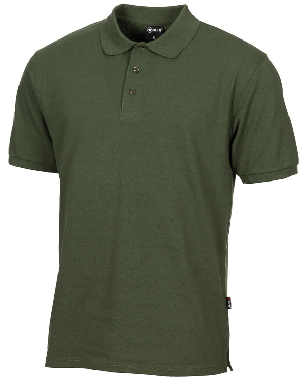 Polo Shirt, OD green, button placket - MFH