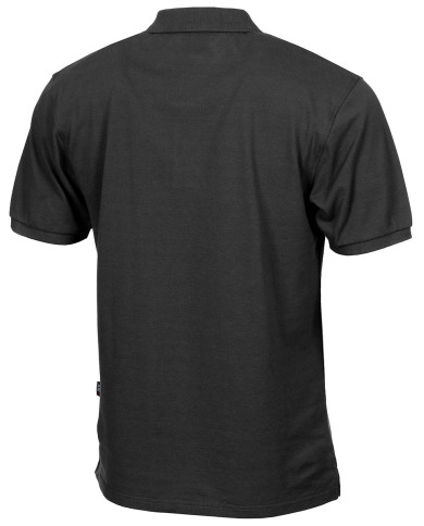Polo Shirt, black, button placket - MFH