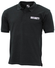 Polo Shirt, black, "Security", printed – MFH