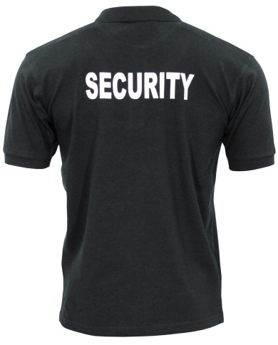 Polo Shirt, black, "Security", printed – MFH