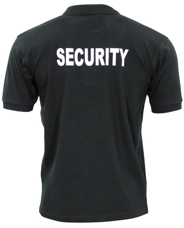 Polo Shirt, black, "Security", printed – MFH