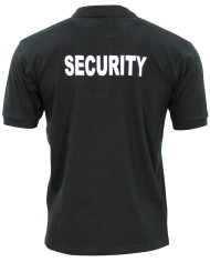 Polo Shirt, black, "Security", printed – MFH