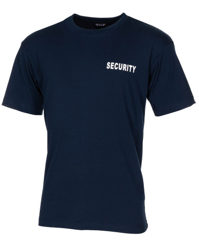 T-Shirt, blue, "Security", printed - MFH T-krekls