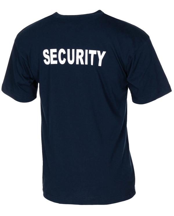 T-Shirt, blue, "Security", printed - MFH T-krekls