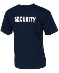 T-Shirt, blue, "Security", printed - MFH T-krekls