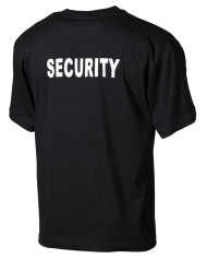 T-Shirt, black, "Security", printed — MFH T-krekls