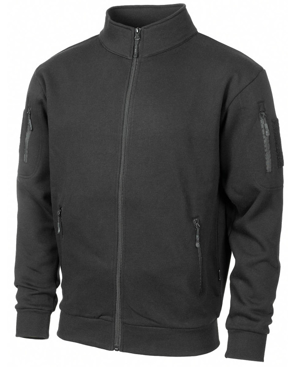 Sweatjacket, "Tactical", black - MFH taktiskā jaka