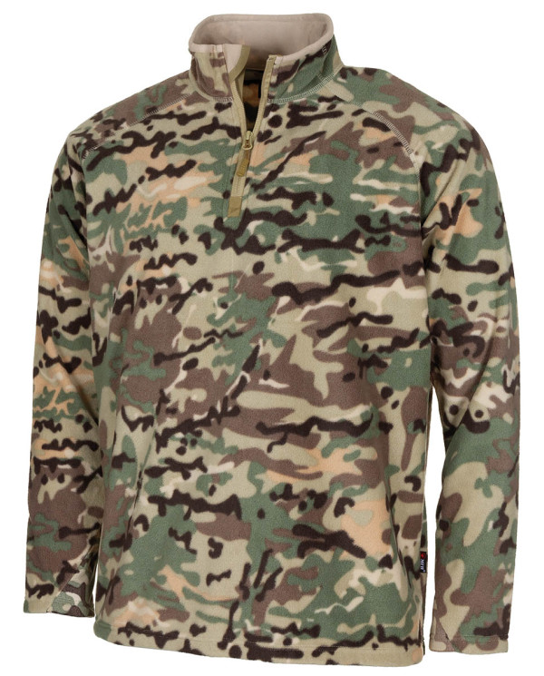 Shirt, "Troyer", Microfleece, long-sleeved, op.-camo, 200g/mý