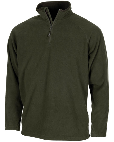 Shirt, "Troyer", Microfleece, long-sleeved, OD green, 200g/mý