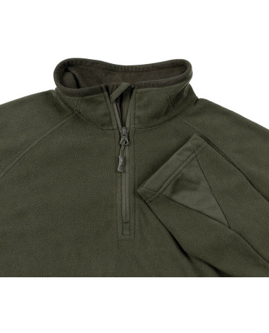 Shirt, "Troyer", Microfleece, long-sleeved, OD green, 200g/mý