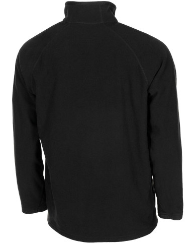Shirt, "Troyer", Microfleece, long-sleeved, black, 200g/mý
