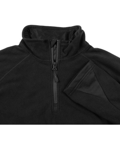Shirt, "Troyer", Microfleece, long-sleeved, black, 200g/mý