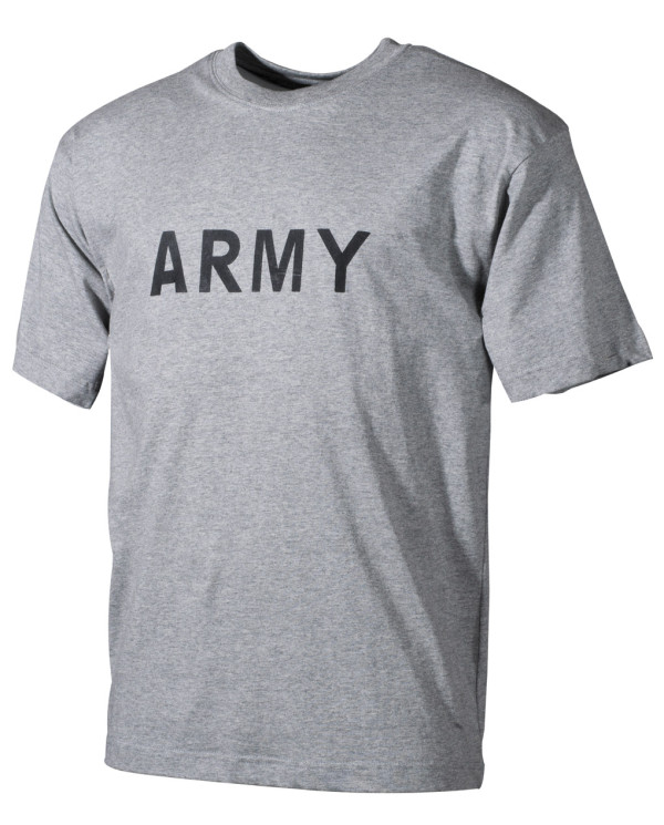 T-Shirt, printed, "Army", grey - MFH T-krekls