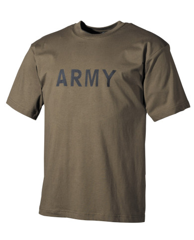 T-Shirt, printed, "Army", OD green - MFH T-krekls