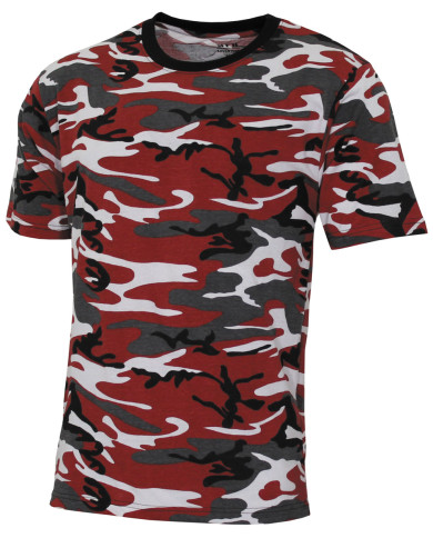 US T-Shirt, "Streetstyle", red-camo, 140-145 g/mý