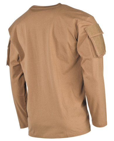 US Shirt, long-sleeved, coyote, with sleeve pockets - MFH