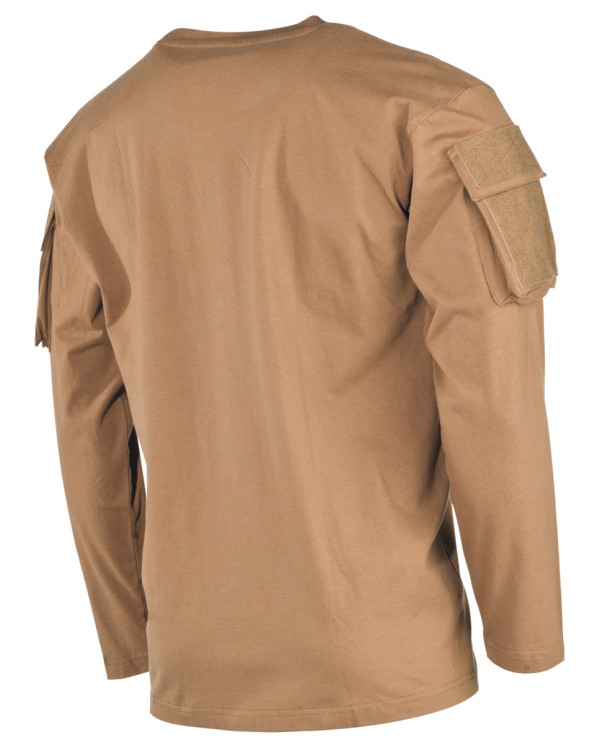 US Shirt, long-sleeved, coyote, with sleeve pockets - MFH
