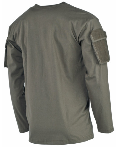 US Shirt, long-sleeved, OD green, with sleeve pockets | MFH