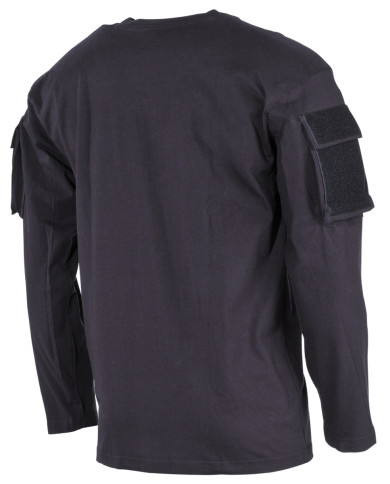 US Shirt, long-sleeved, black, with sleeve pockets - MFH