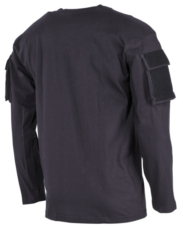 US Shirt, long-sleeved, black, with sleeve pockets - MFH