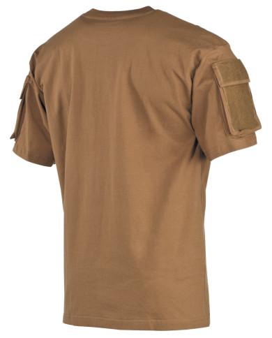 US T-Shirt, short-sleeved, coyote, with sleeve pockets