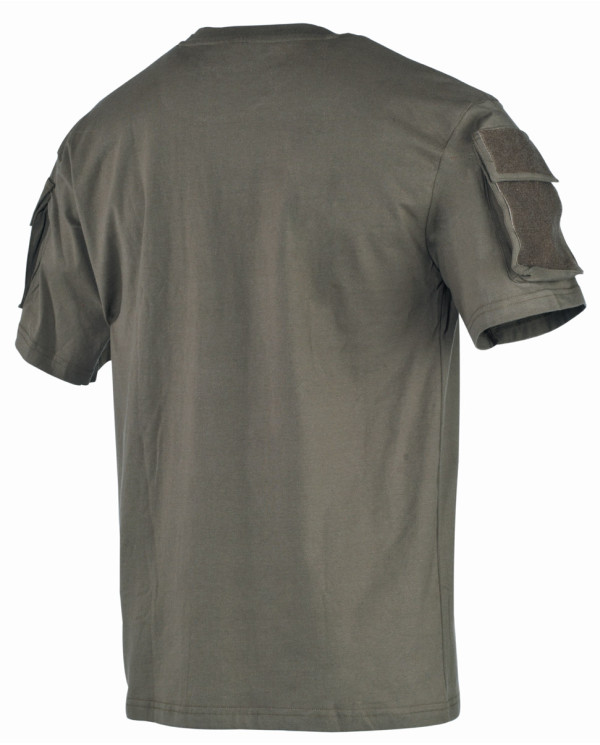 US T-Shirt, short-sleeved, OD green, with sleeve pockets