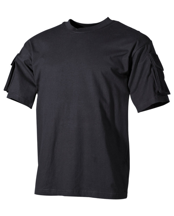 US T-Shirt, short-sleeved, black, with sleeve pockets | MFH