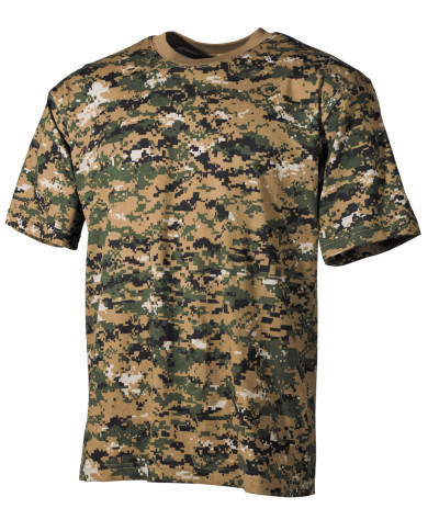 US T-Shirt, short-sleeved, digital woodland, 170 g/mý