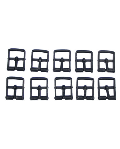 buckle, 1 thorn, black, 30 mm, 10 pcs/bag