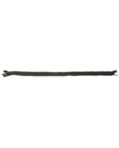 two-way zipper, non-partable, OD green, plastic, 80 cm