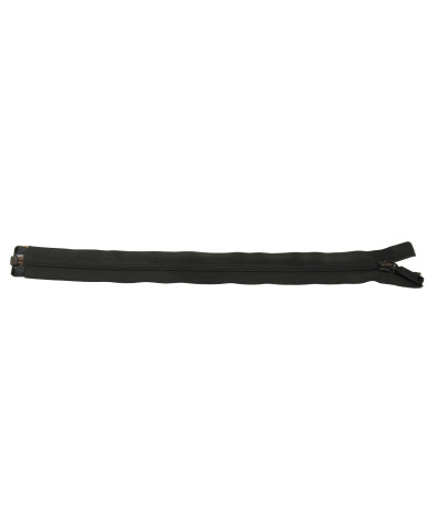 one-way zipper, partable, OD green, plastic, 40 cm