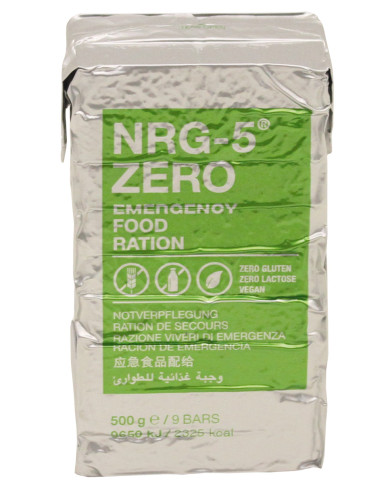 Emergency Rations, NRG-5, ZERO, 500 g (9 bars)
