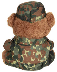 Teddy Bear, with suit and hat, flecktarn, ca. 28 cm