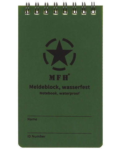Notebook, waterproof, small, spiral binding, ca. 7.5 x 13 cm