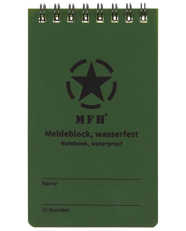 Notebook, waterproof, small, spiral binding, ca. 7.5 x 13 cm