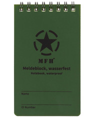 Notebook, waterproof, small, spiral binding, ca. 7.5 x 13 cm